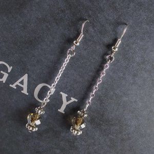 Champagne AB Crystal Chain Dangle Earrings